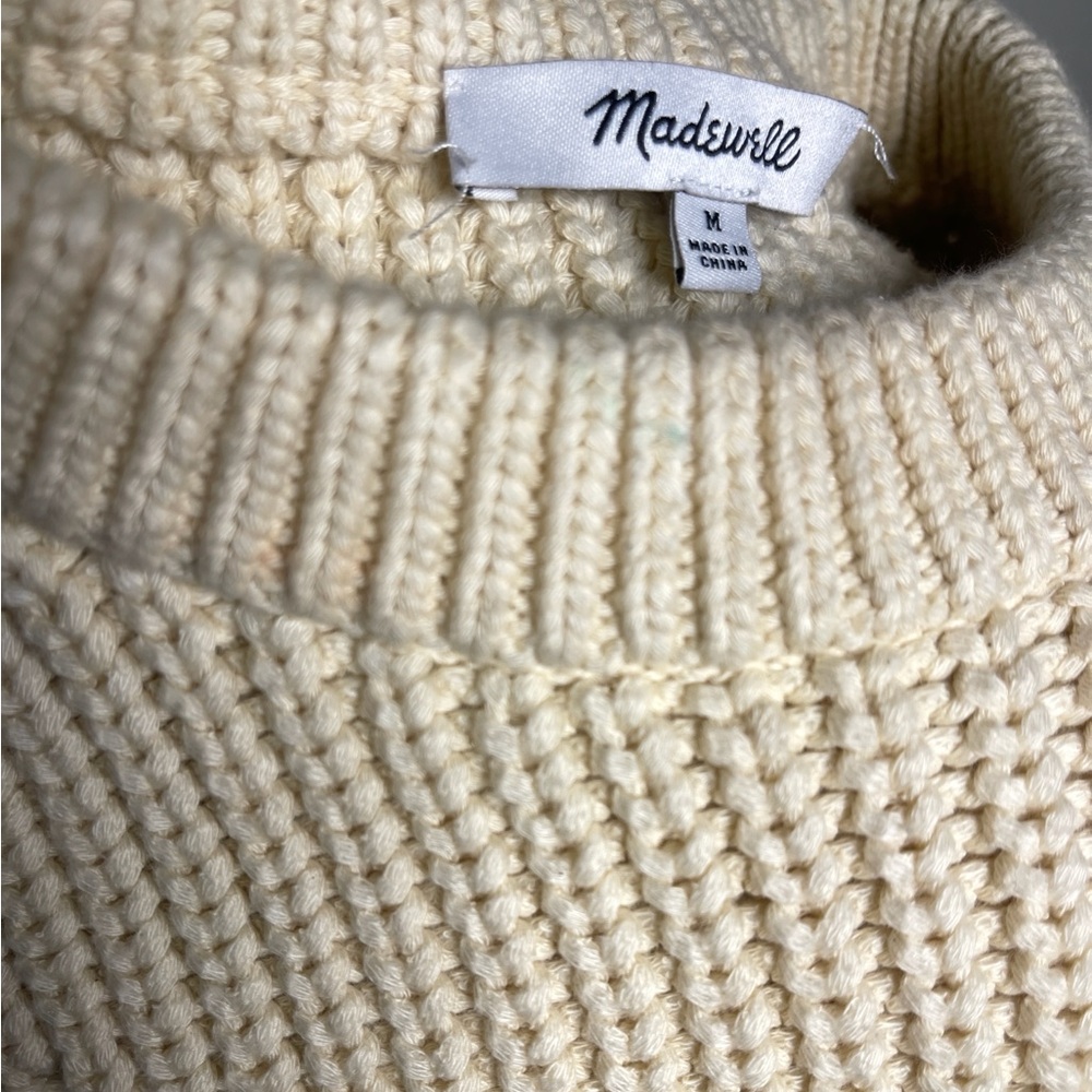 Madewell Sweater Vest Women’s Medium Cream Knit Sleeveless Pullover - Picture 7 of 8